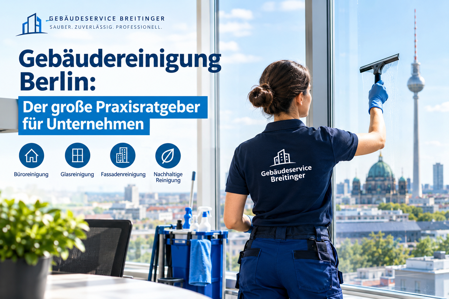 Professionelle Geb&auml;udereinigung Berlin in einem modernen B&uuml;rogeb&auml;ude