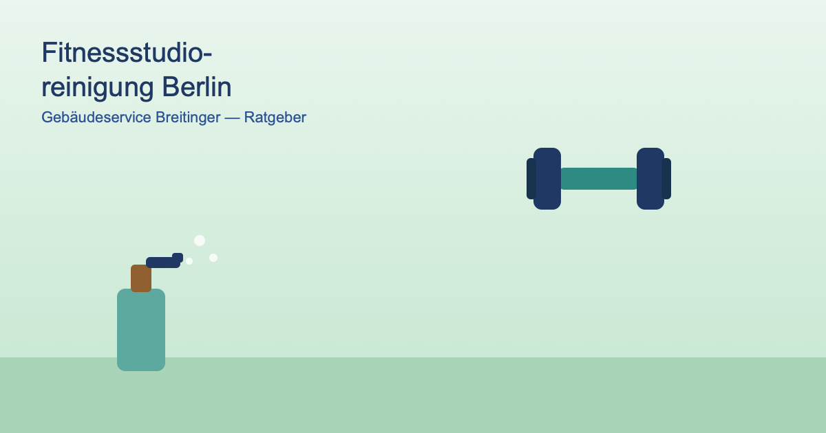 Symbolgrafik Fitnessstudioreinigung mit Hantel und Desinfektionsspray