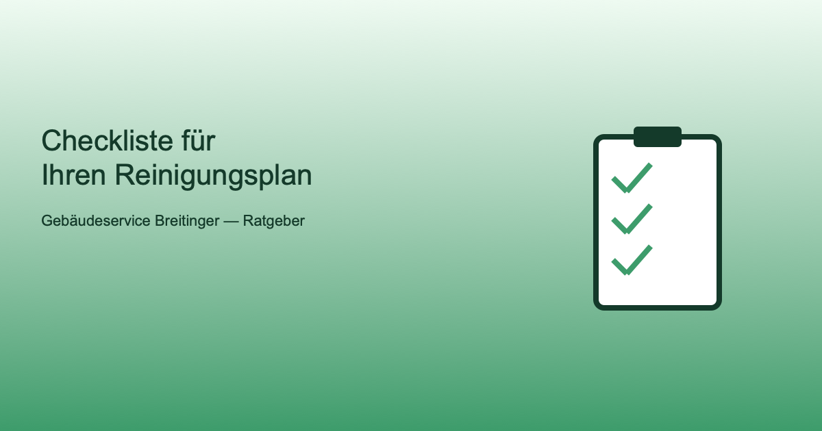 P9 Img4 Symbolbild Checkliste für den Reinigungsplan einer Hausverwaltung mit Klemmbrett-Icon