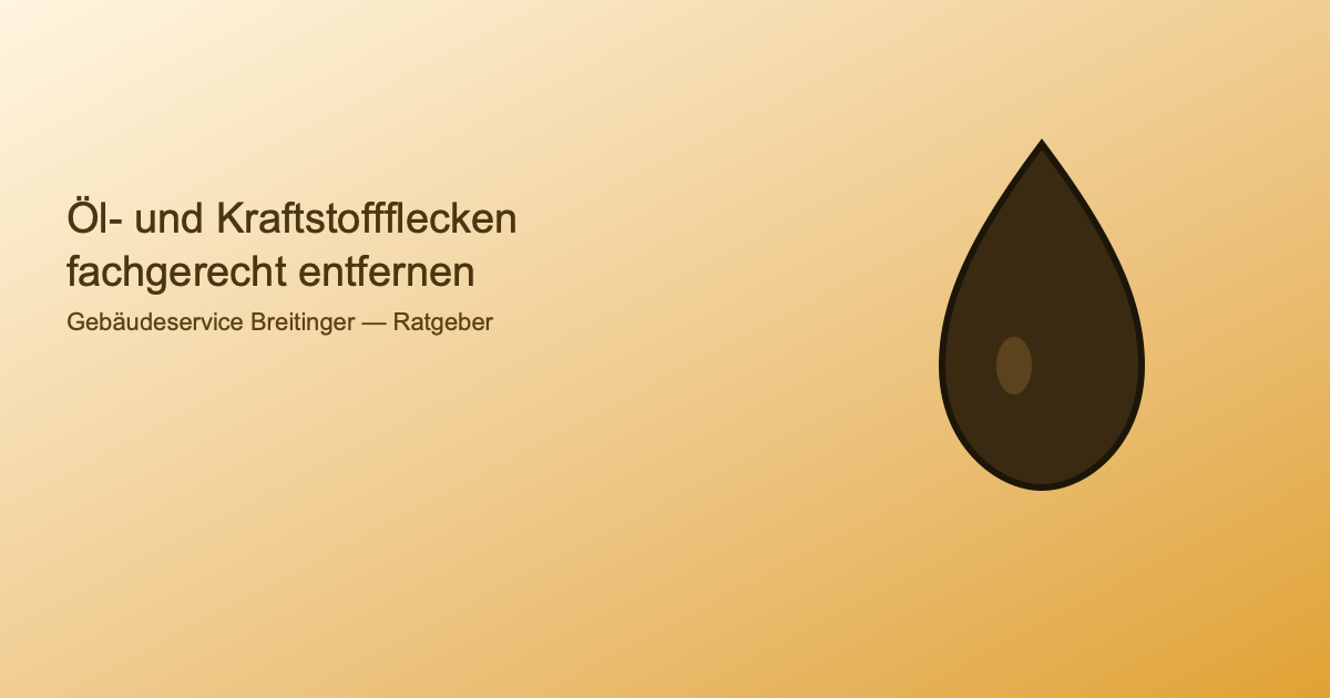 Post11 Img2 Symbolbild eines Öltropfens für Öl- und Kraftstoffflecken in der Tiefgarage