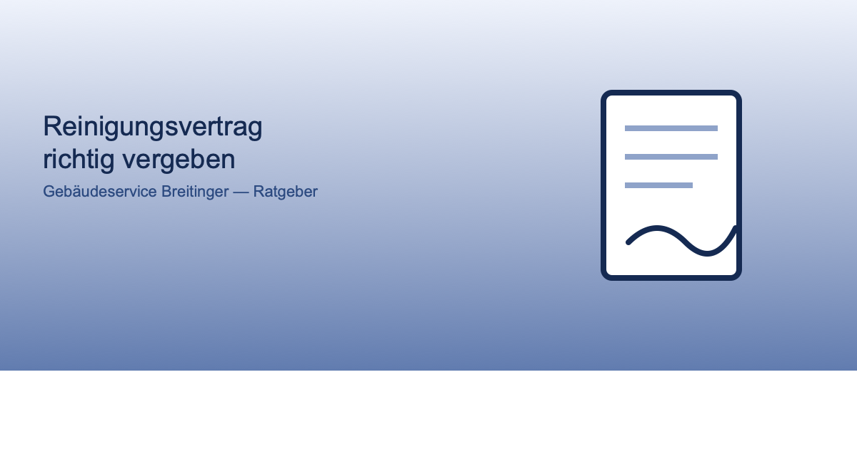 Post12 Featured Illustration eines Vertragsdokuments mit Unterschrift als Symbol für den Reinigungsvertrag