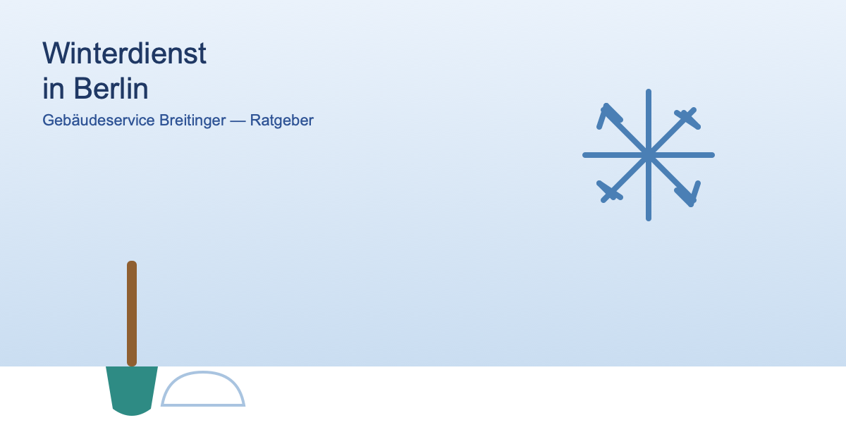 Symbolgrafik Winterdienst mit Schneeflocke, Schneeschieber und Streusalz